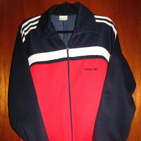 adidas tracksuit red white